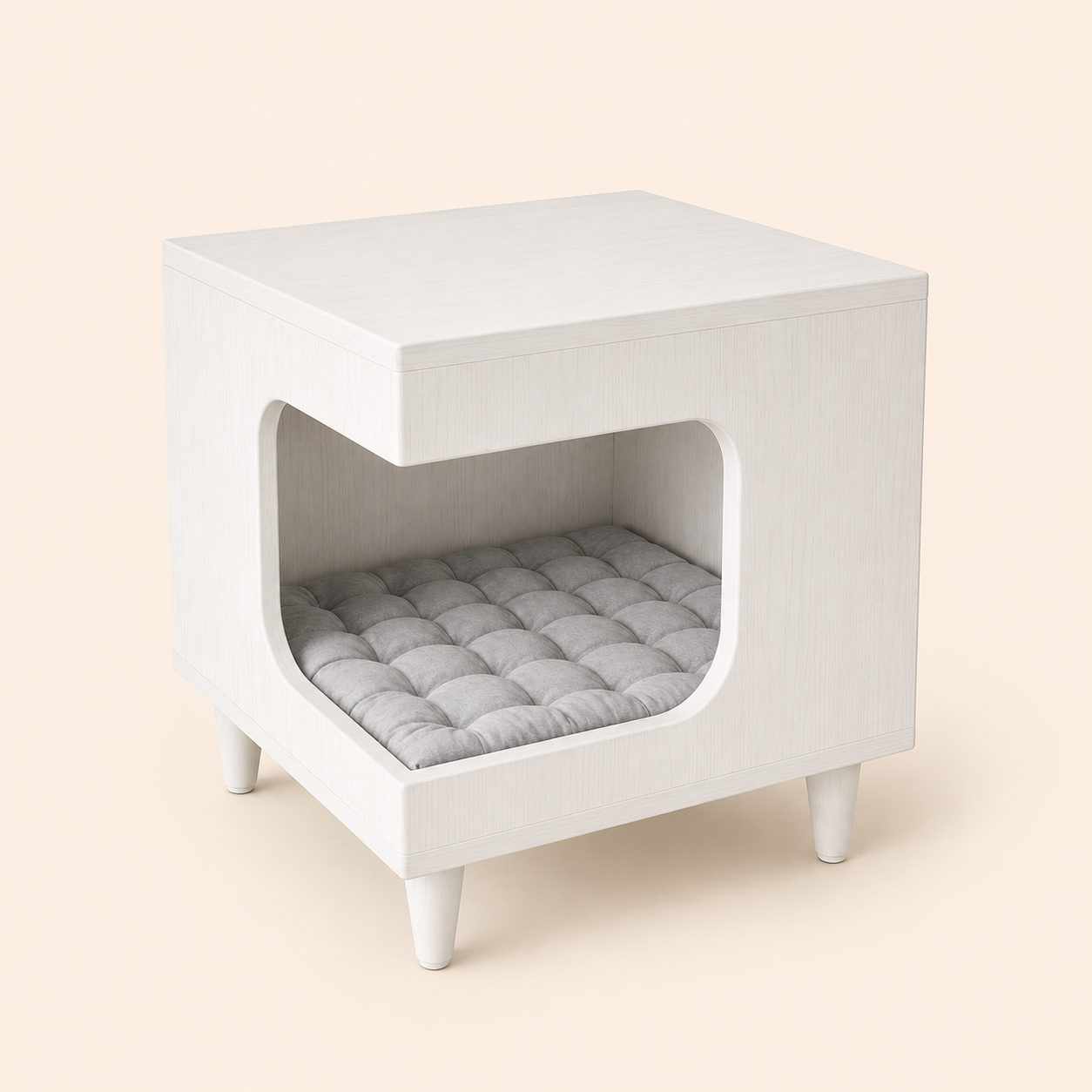 Modern Wooden Pet House Side Table with Cushion