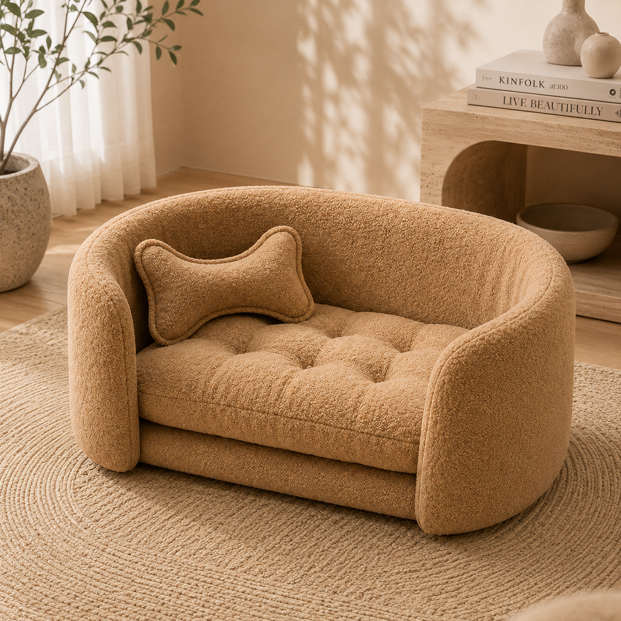 CozyCloud Plush Pet Sofa Bed