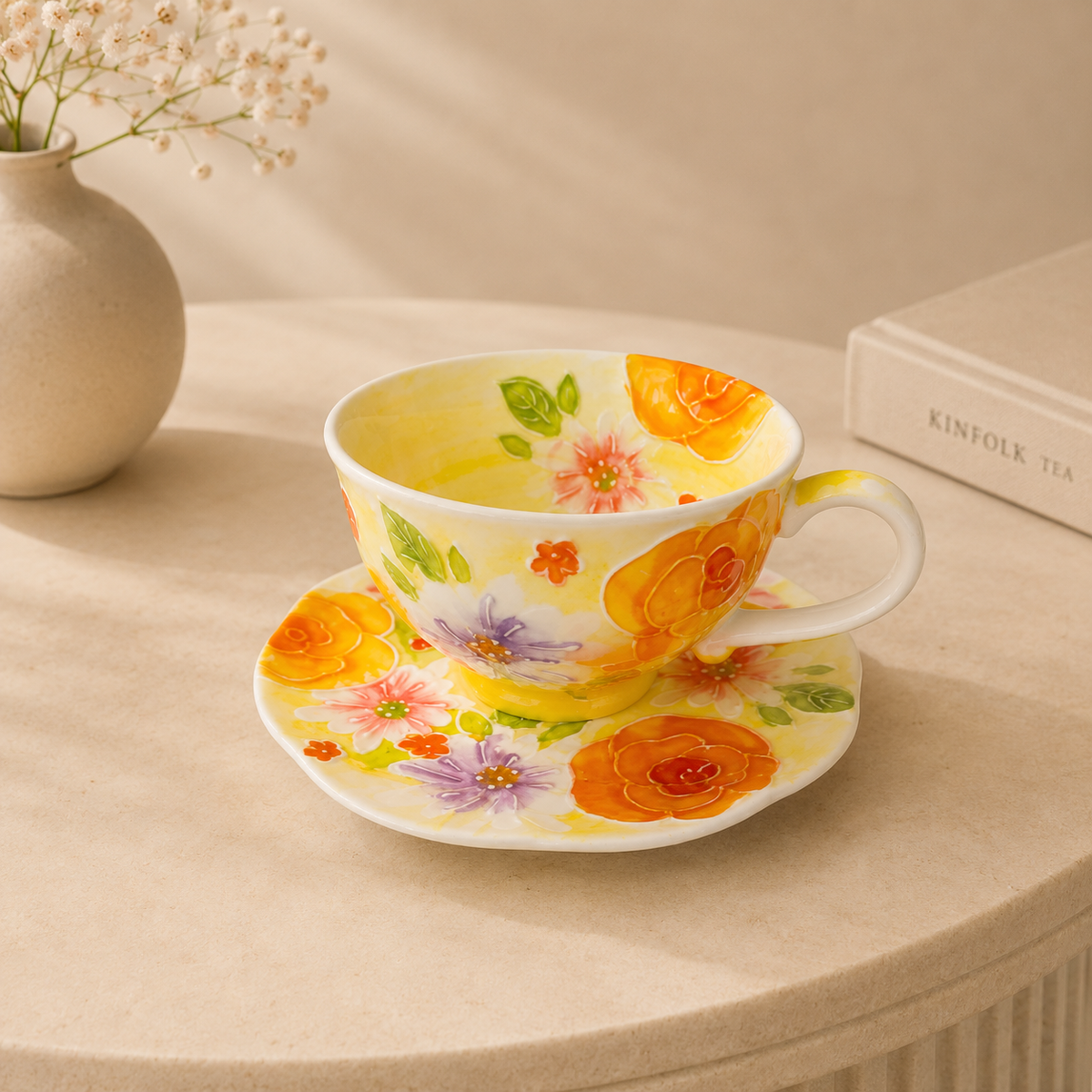 Handmade Yellow Petal Coffee Cup