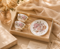 Linen Orchid Coffee Pair Cups Set of 2