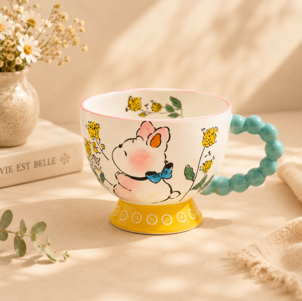 Handmade White Rabbit Breakfast Cup