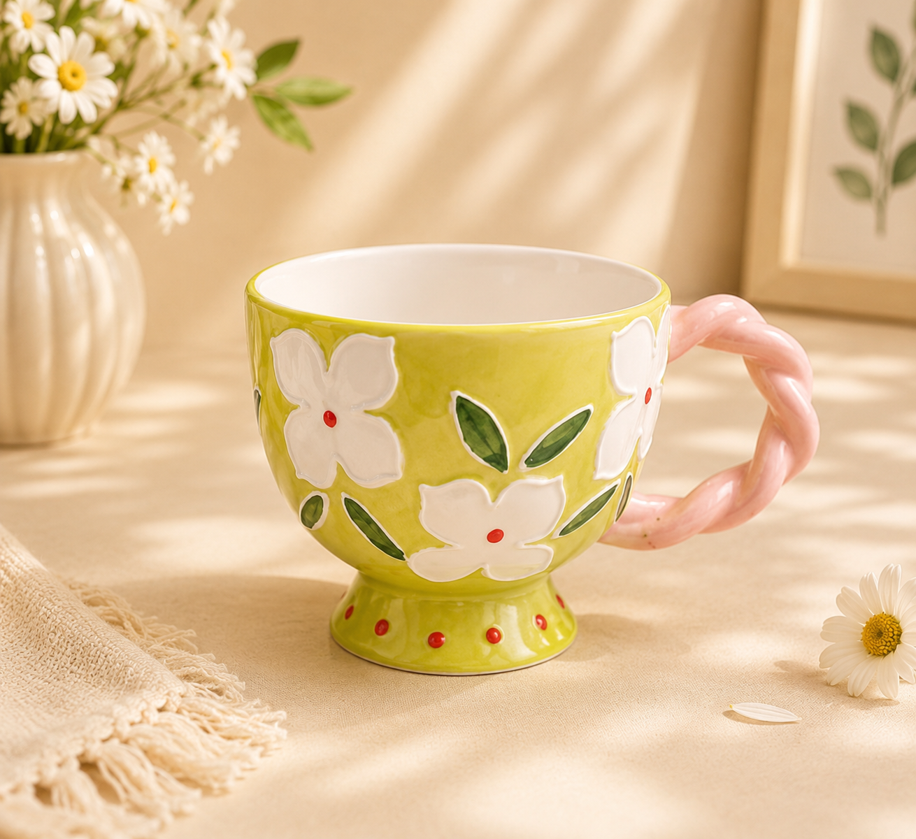 Handmade Jasmine Breakfast Cup (420ml)