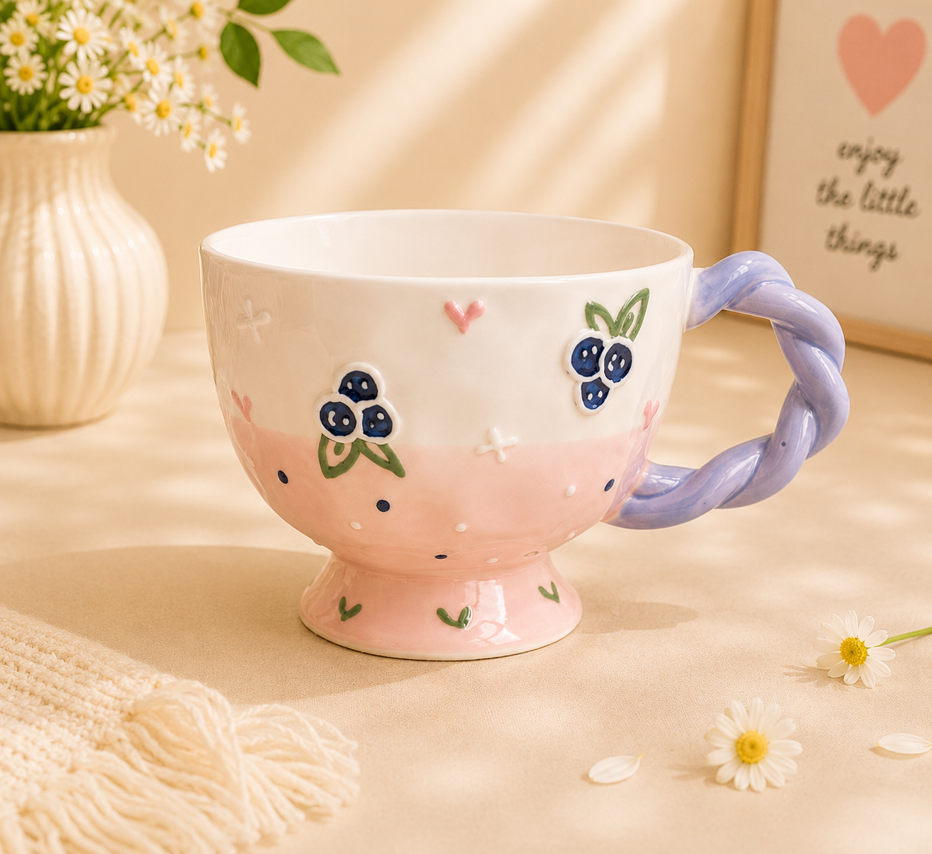 Handmade Blueberry Breakfast Cup (420ml)