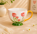 Handmade Pink Tulip Breakfast Cup (420ml)