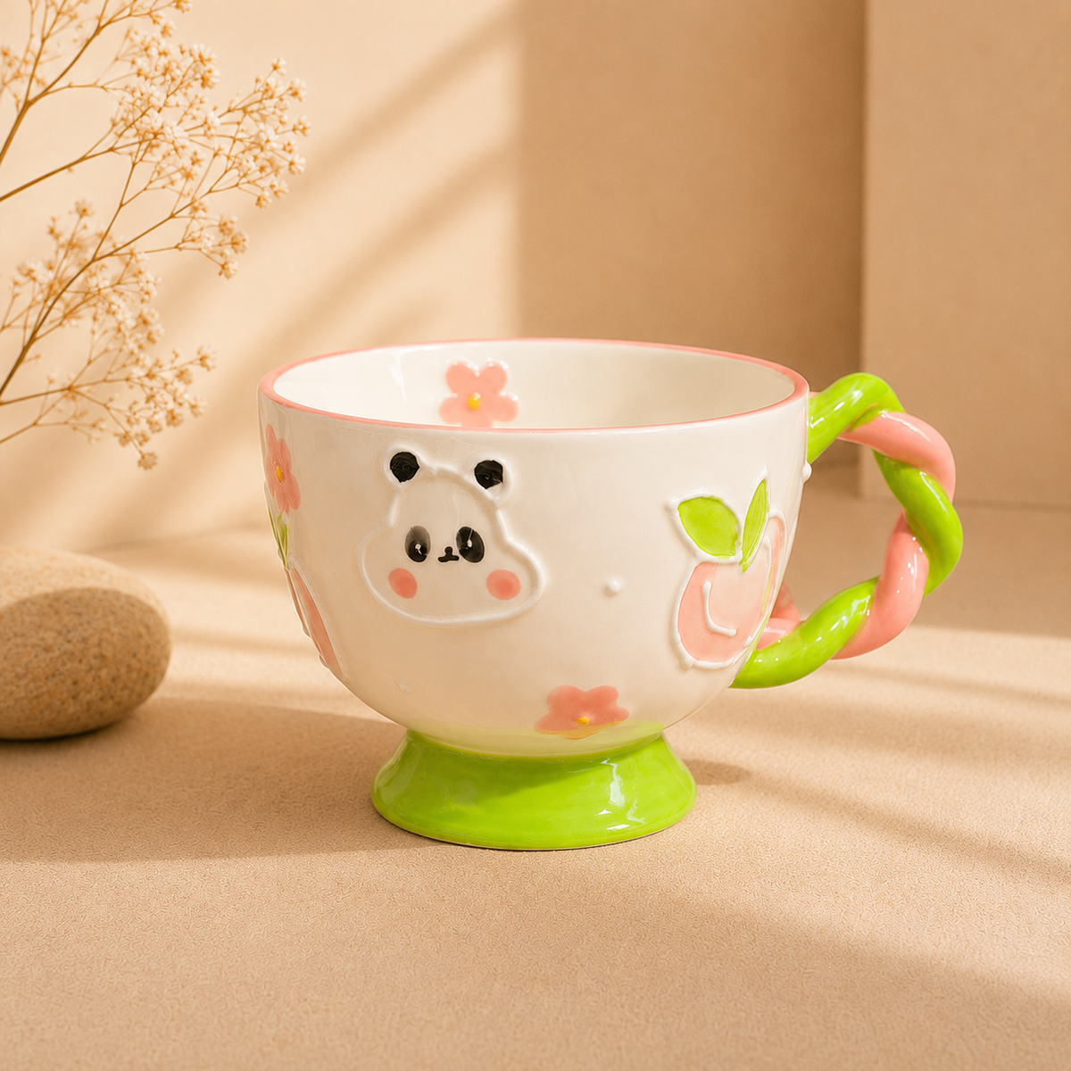 Handmade Scarf Bear Breakfast Cup