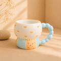 Handmade Blue Patchwork Gourd Breakfast Cup