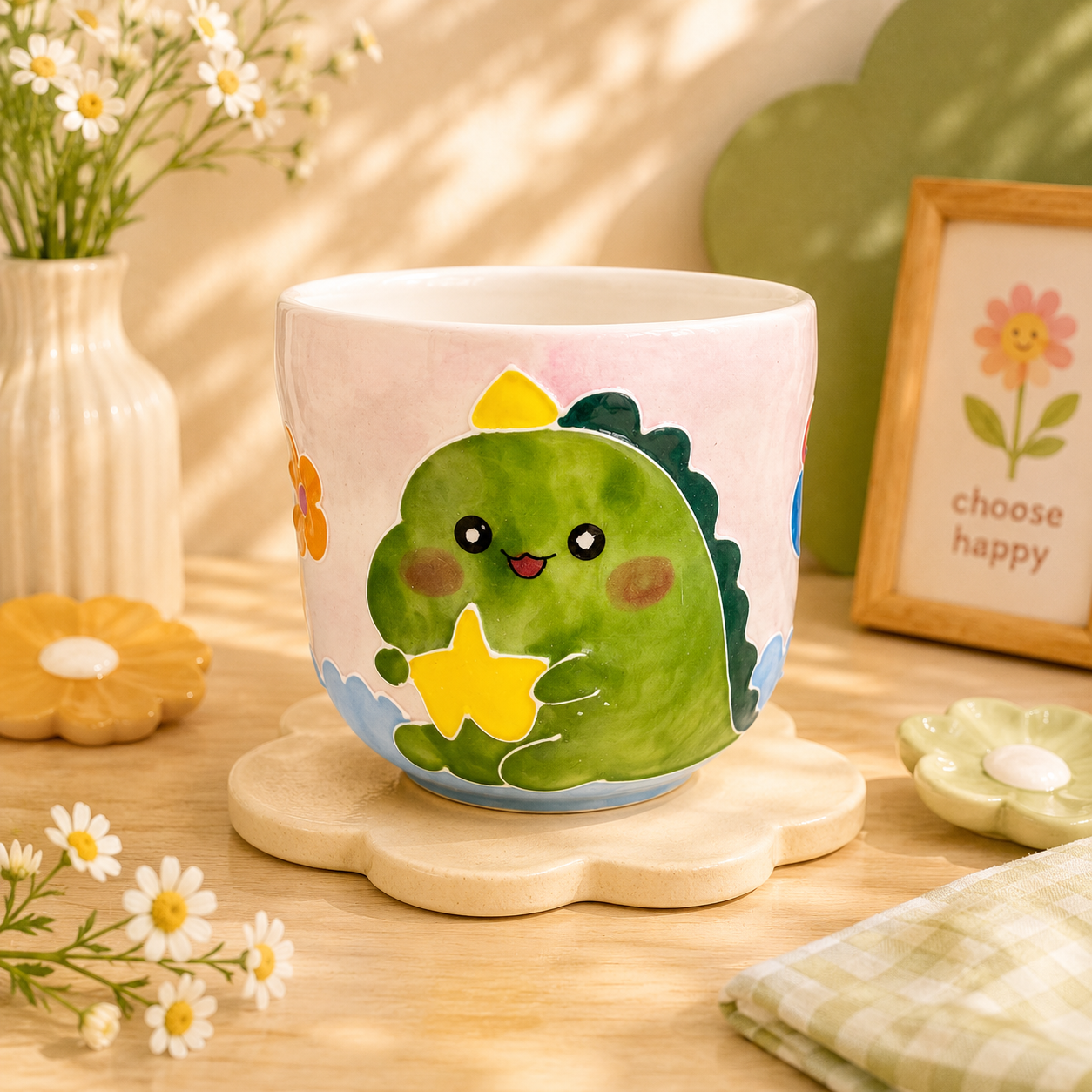 Handmade Dino Star Gourd Cup (200ml)