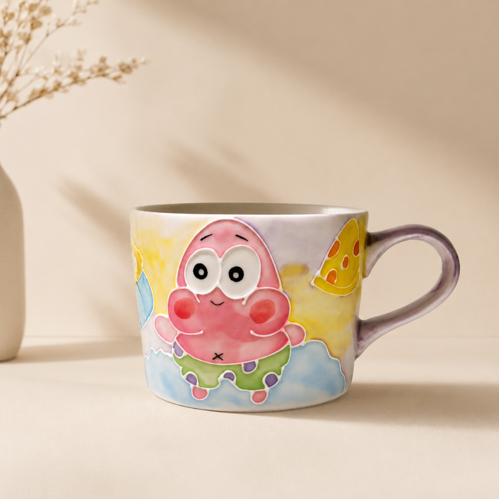 Handmade Patrick Star Mug with Handle