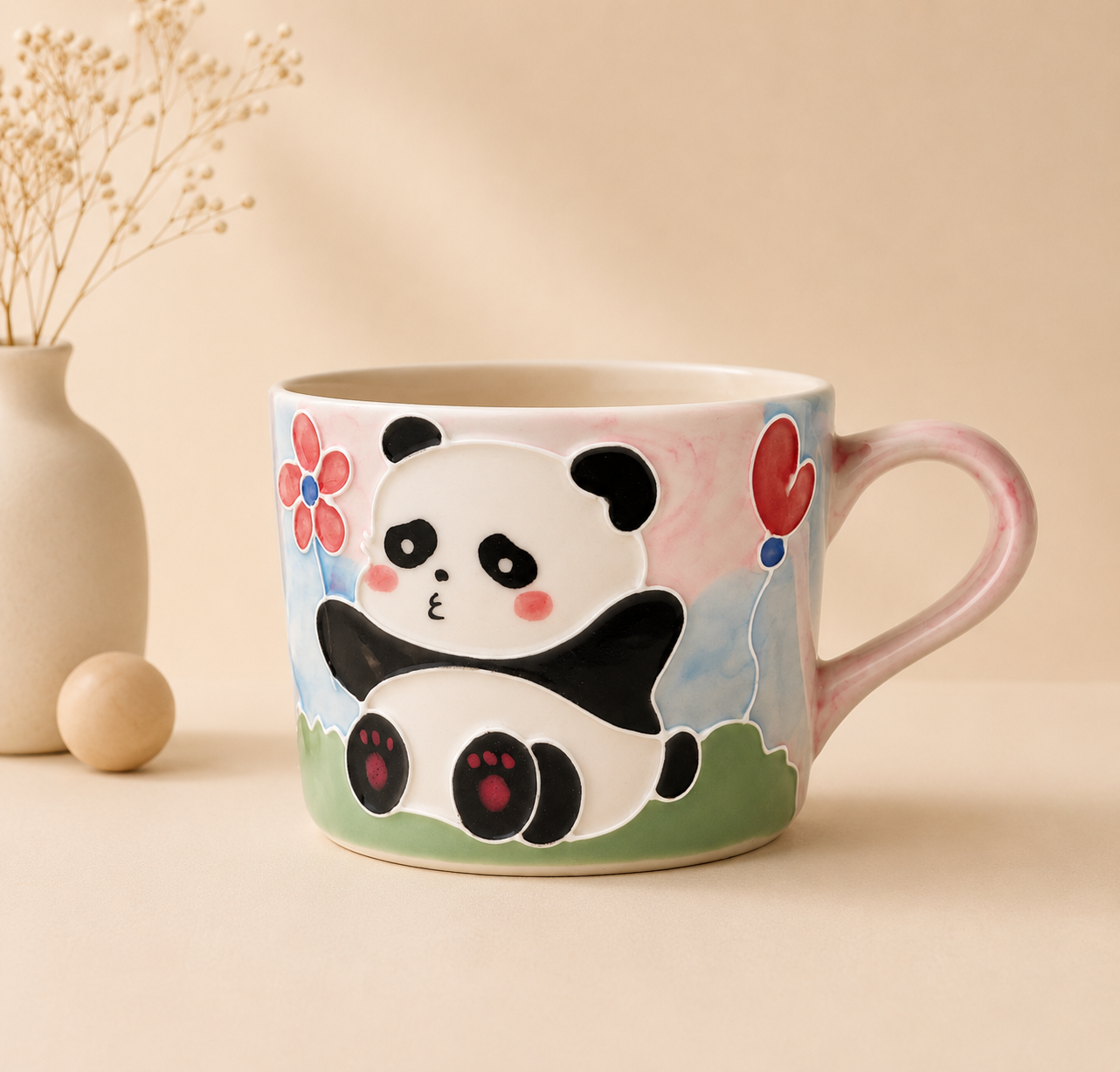 Handmade Panda Mug with Handle (200ml)