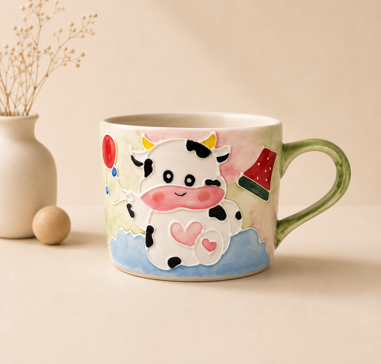 Handmade Cow Mug with Handle (200ml)