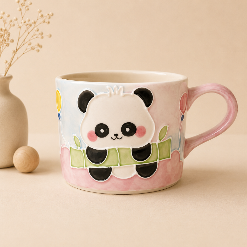 Handmade Cute Panda Mug with Handle