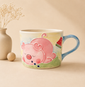 Handmade Sleeping Pig Mug with Handle (200ml)