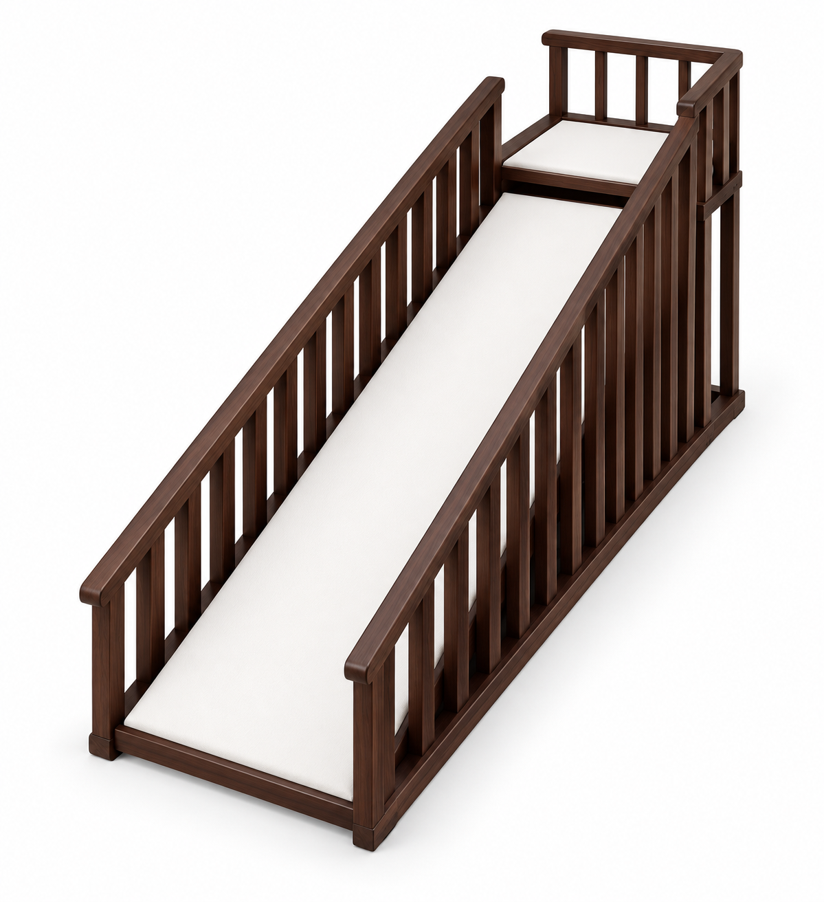 Wooden Bedside Pet Ramp with Safety Rails