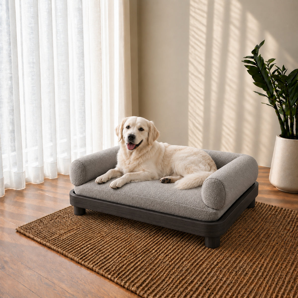 The Haven Wooden Boucle Pet Sofa