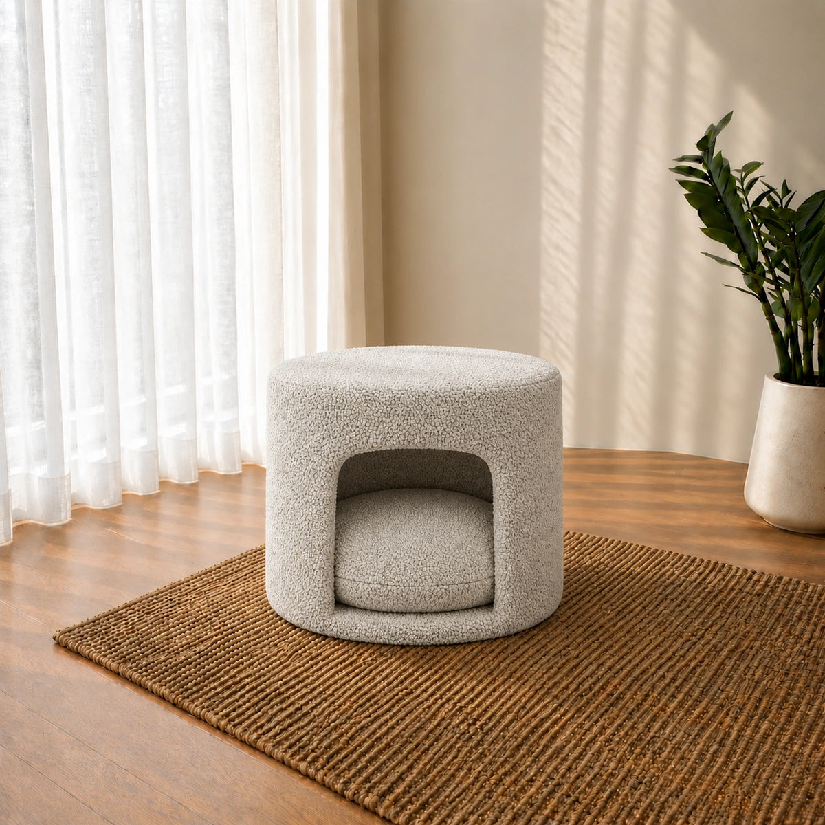 Round Pet Bed & Pouf