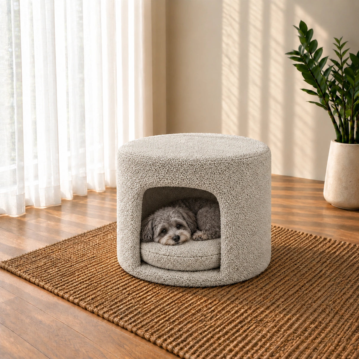 Round Pet Bed & Pouf