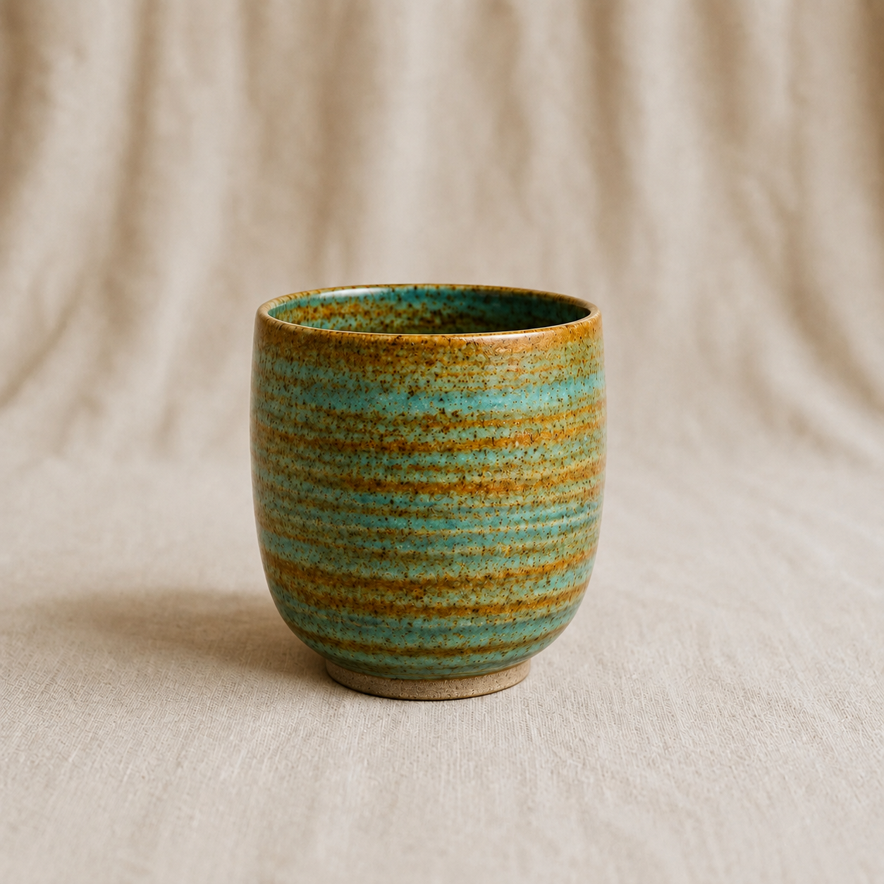 Blue with Brown Vintage Handcrafted Ceramic Coffee Mug