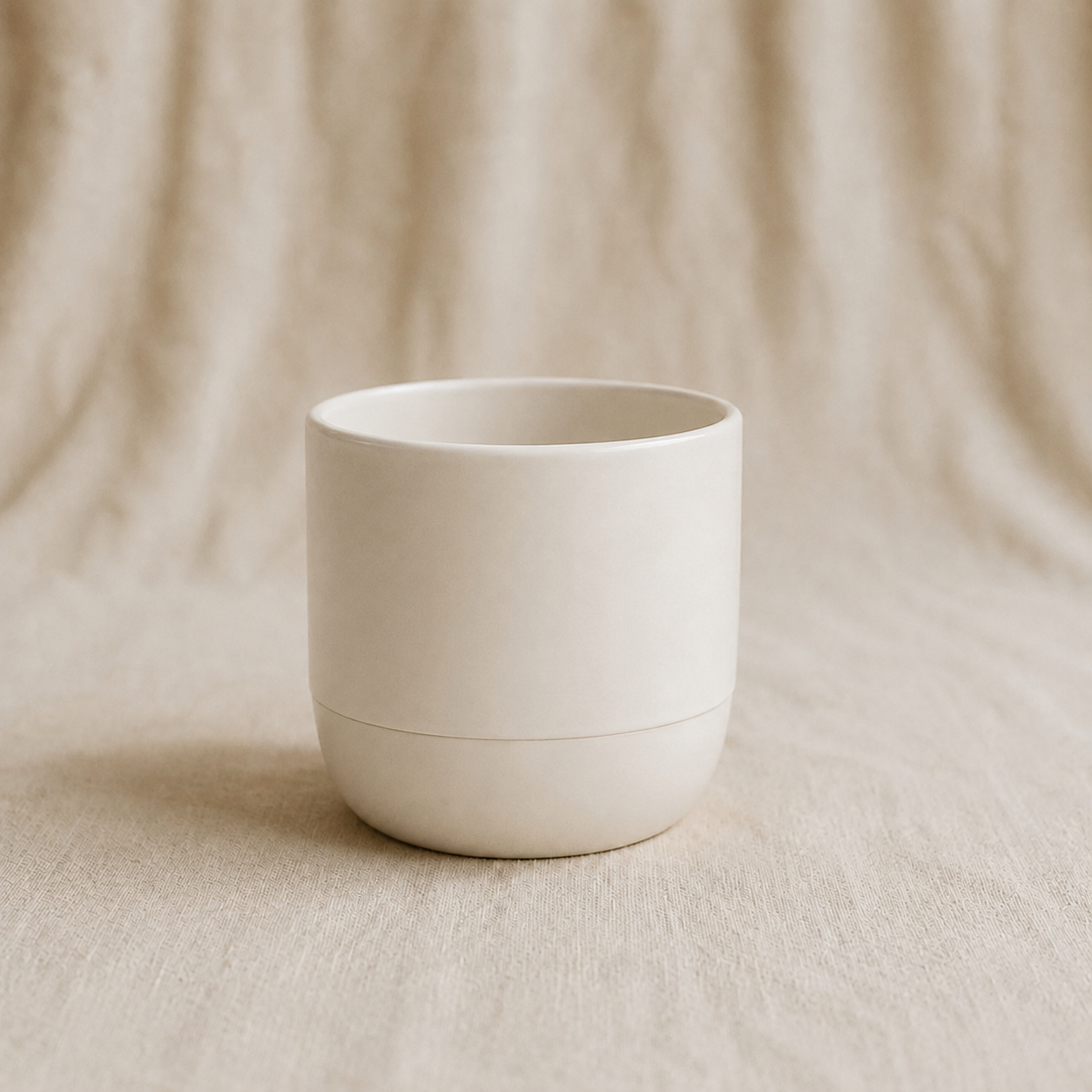 Matte Beige Ceramic Coffee Cup