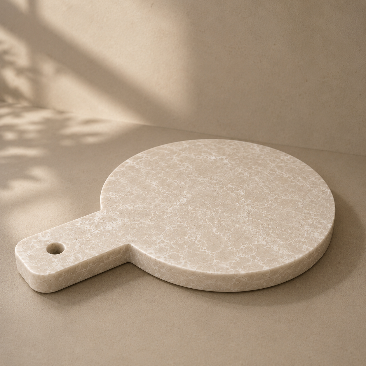 Round Marble Serving Board with Handle (22 cm)