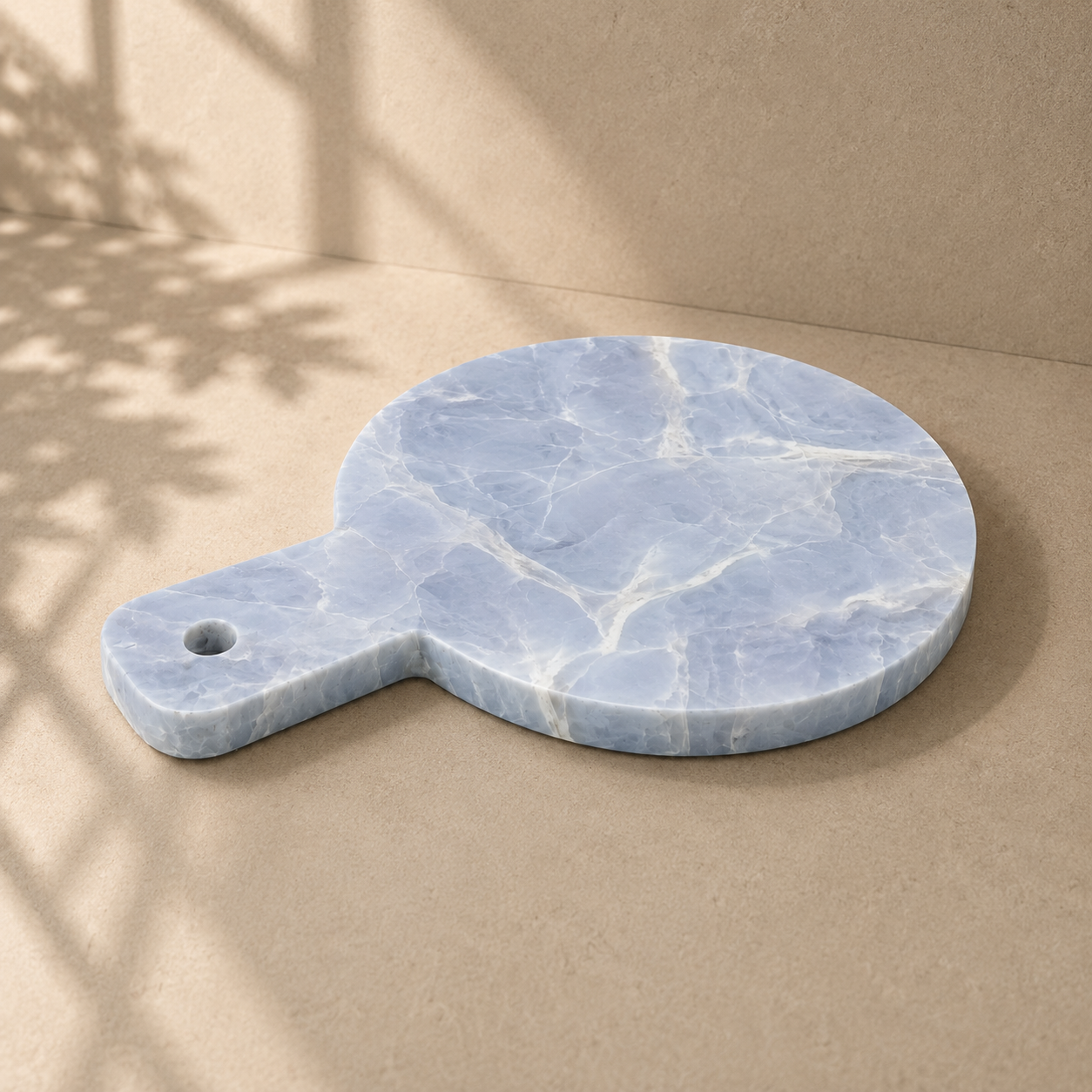 Round Marble Serving Board with Handle (22 cm)