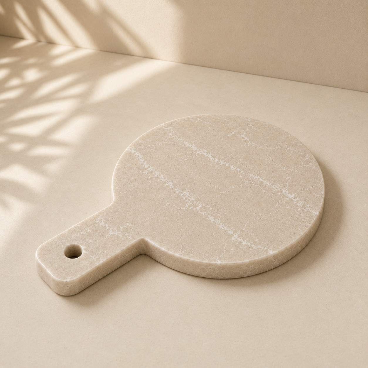 Round Marble Serving Board with Handle (25 cm)
