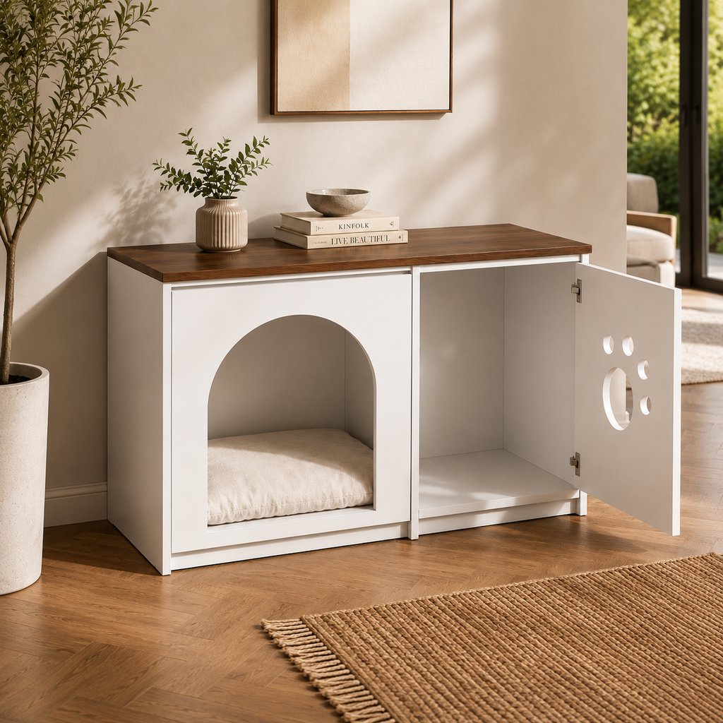 Modern Wooden Pet House Console with Storage