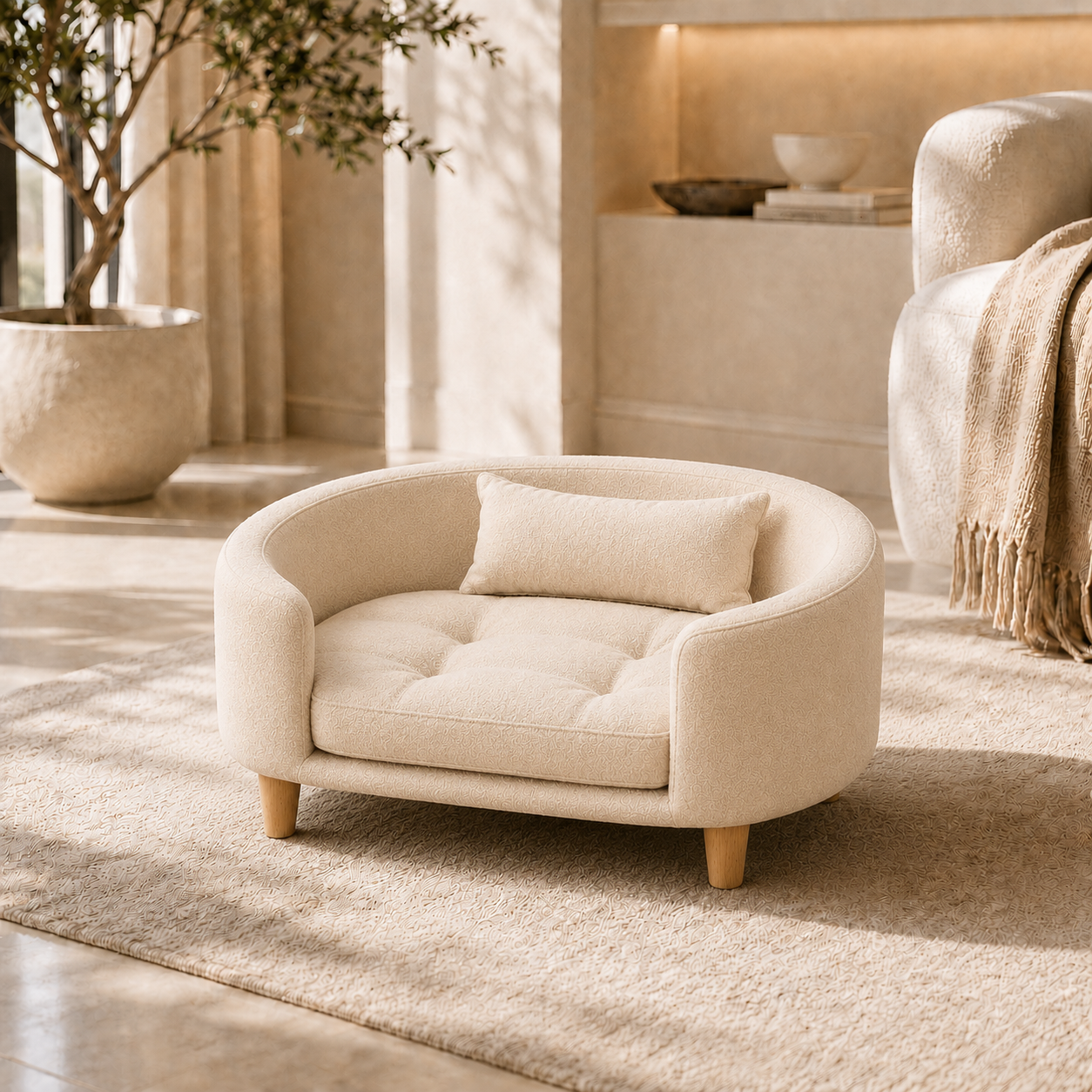 Haven Round Elevated Pet Bed