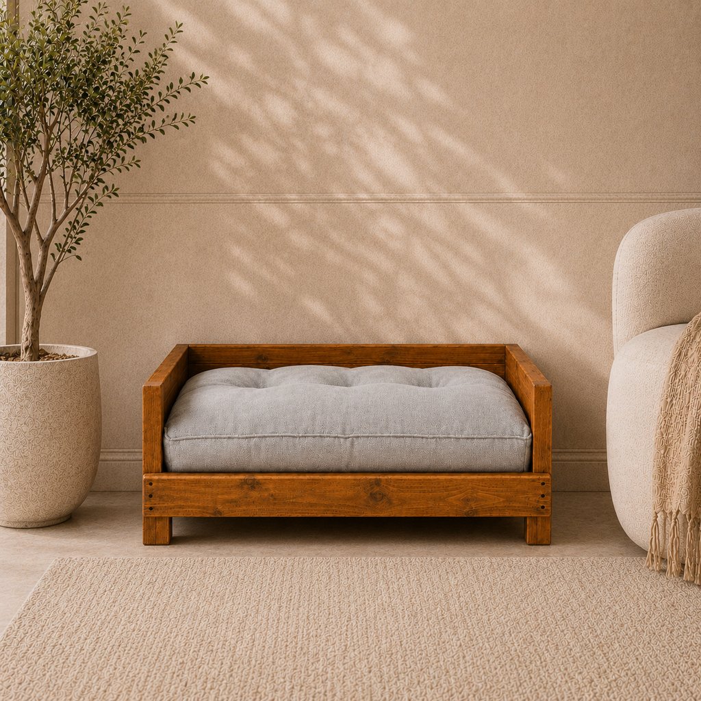 Rustic Wooden Pet Bed