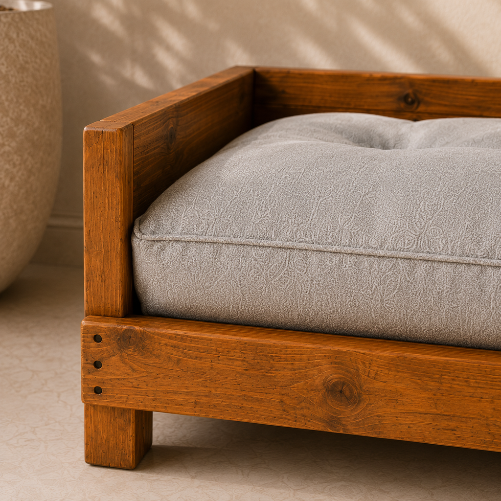 Rustic Wooden Pet Bed
