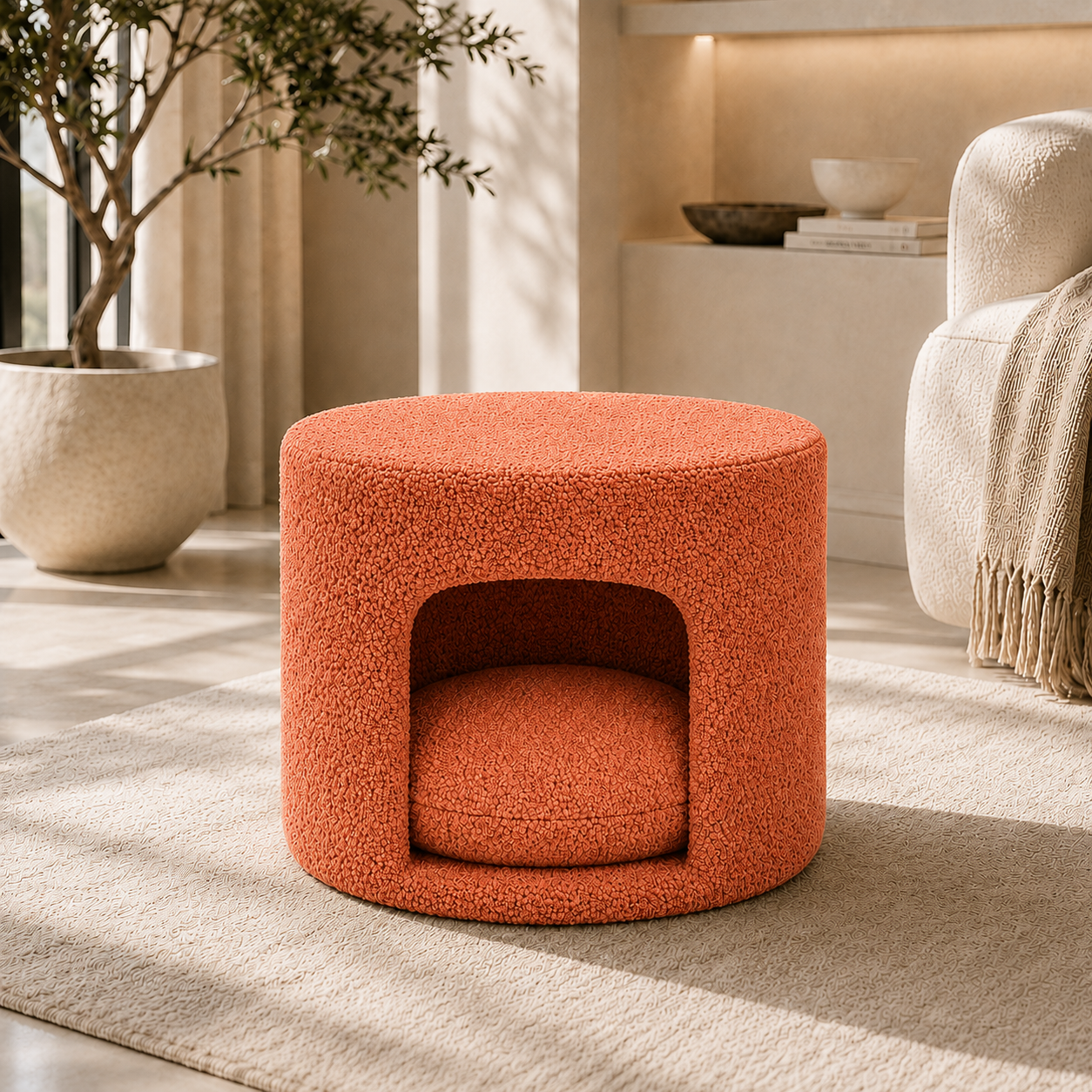 Round Pet Bed & Pouf