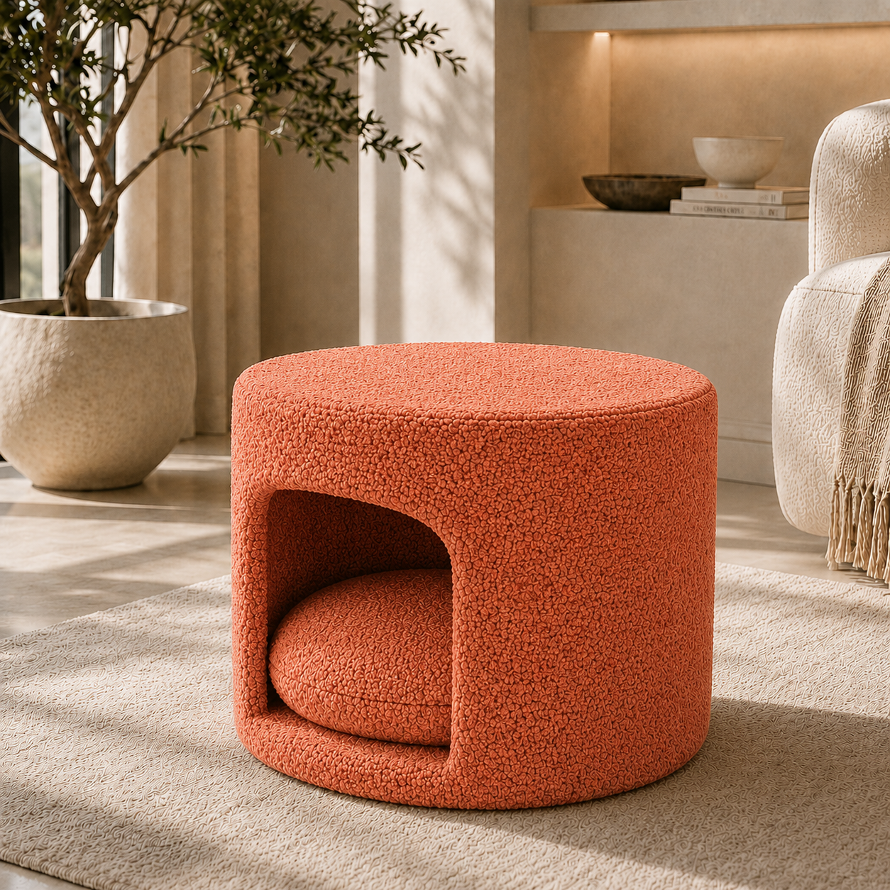 Round Pet Bed & Pouf