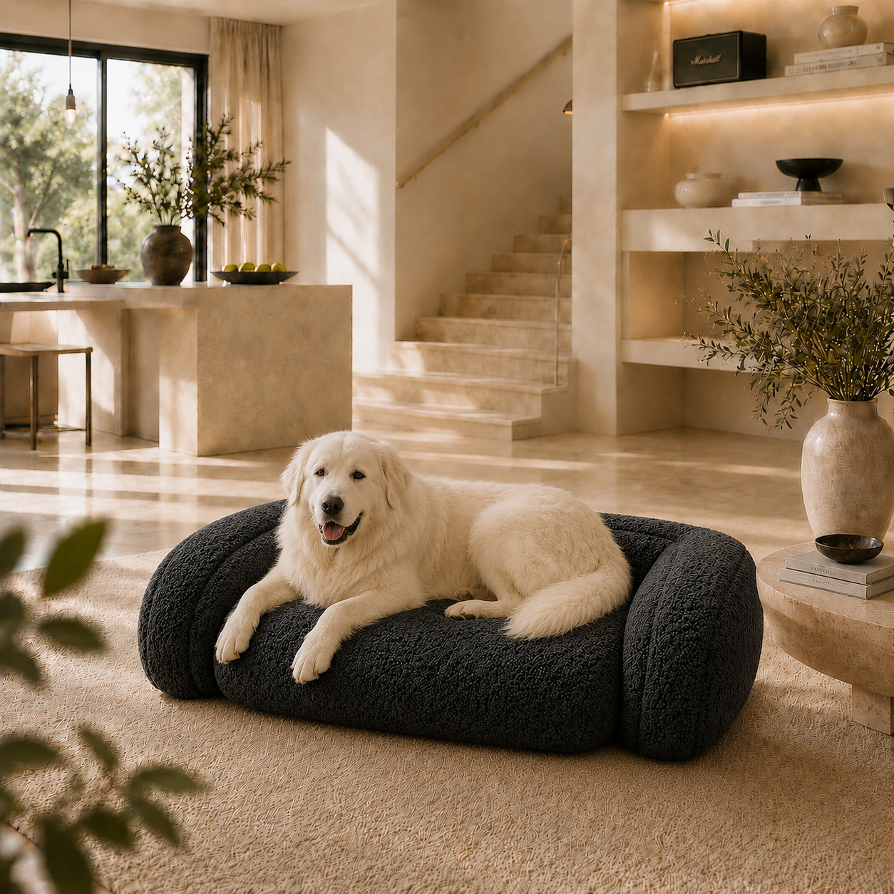 Luxury Boucle Dog Sofa Bed
