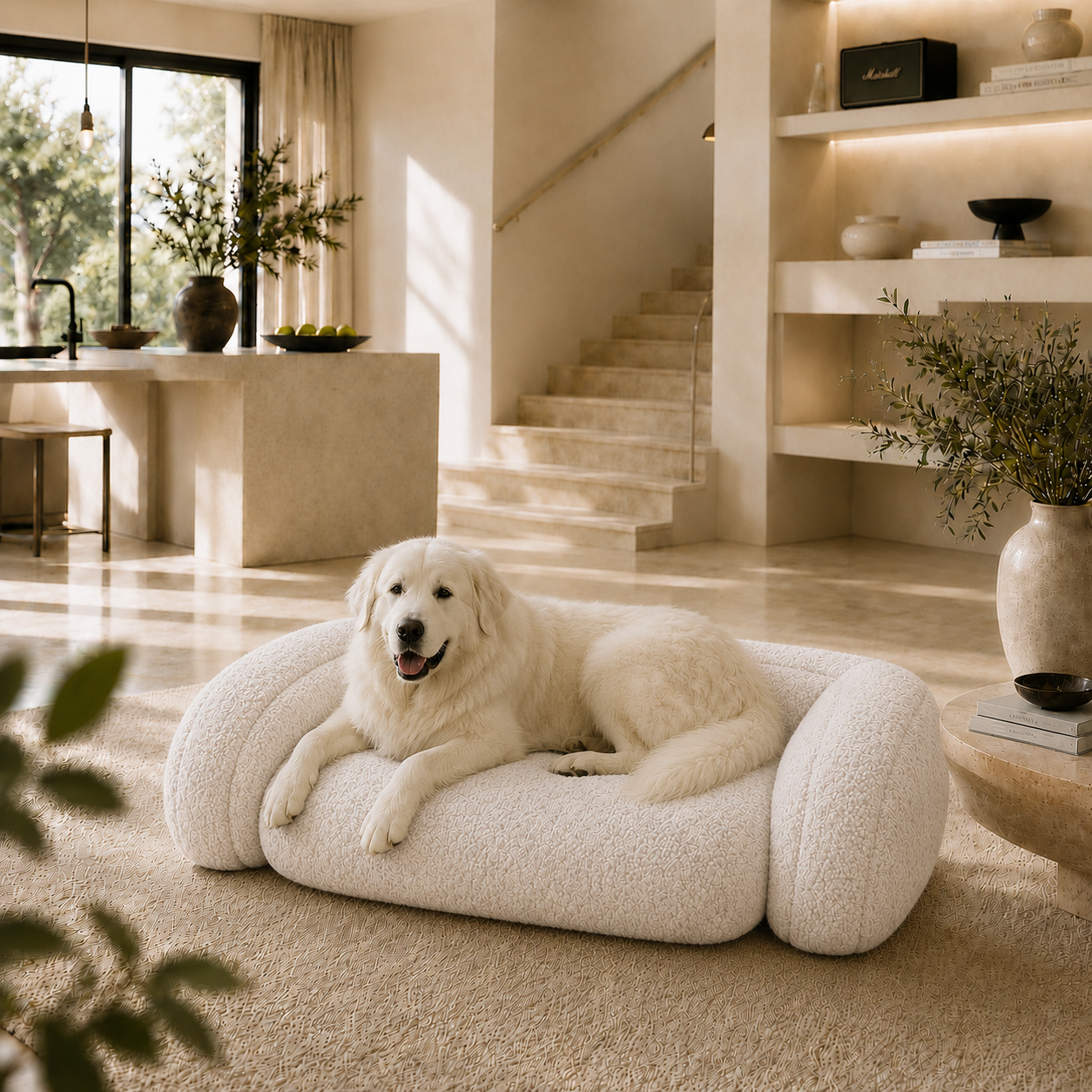 Luxury Boucle Dog Sofa Bed
