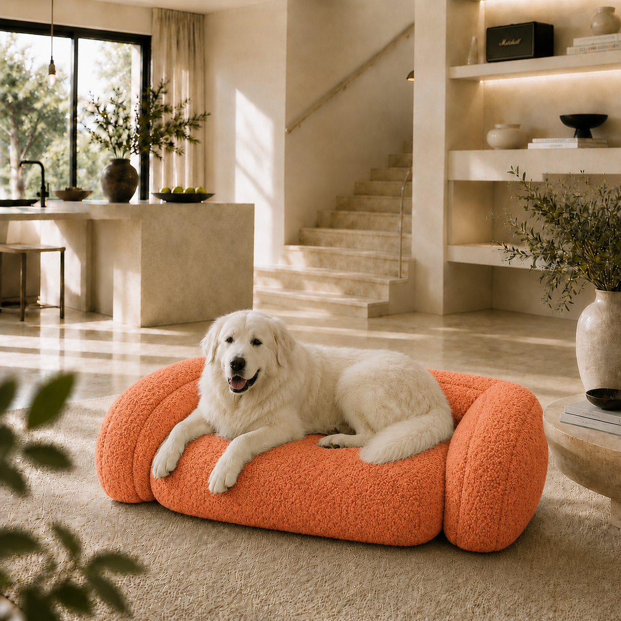 Luxury Boucle Dog Sofa Bed