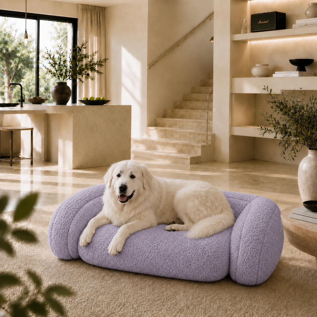Luxury Boucle Dog Sofa Bed