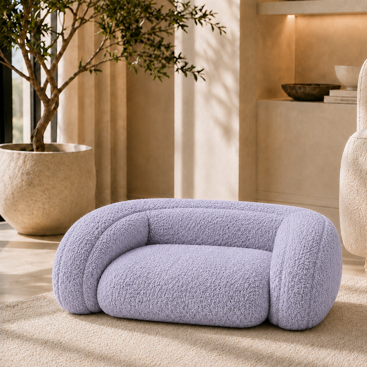 Luxury Boucle Dog Sofa Bed