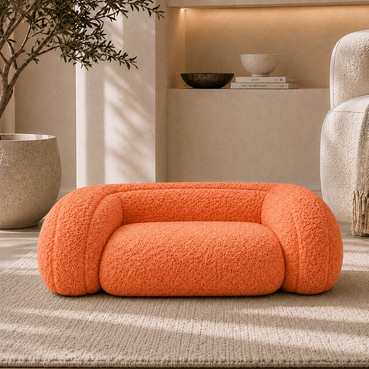 Luxury Boucle Dog Sofa Bed