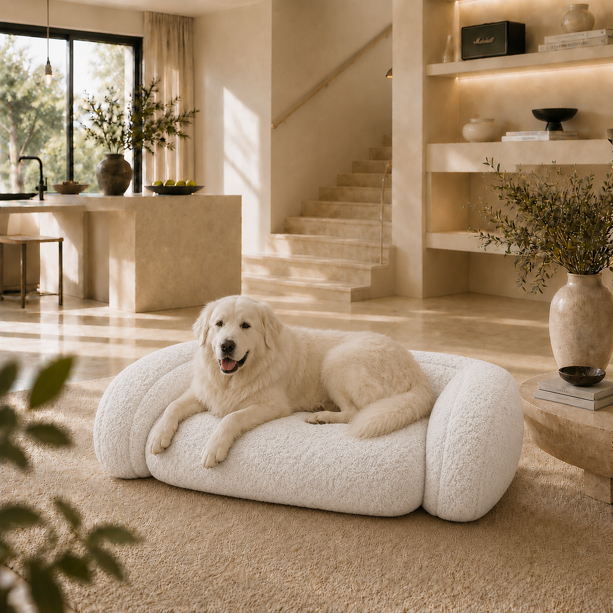 Luxury Boucle Dog Sofa Bed