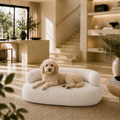 Modern Curved Boucle Dog Sofa Bed