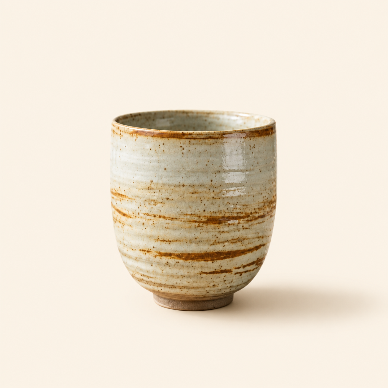 White with Brown Vintage Handcrafted Ceramic Coffee Mug