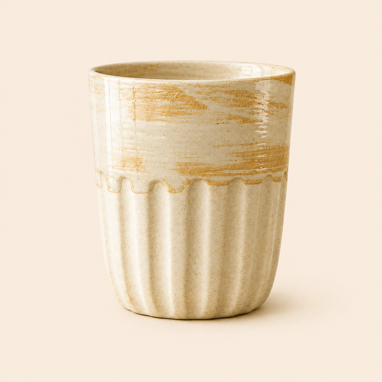 Cream Brown Retro Ceramic Espresso Mug