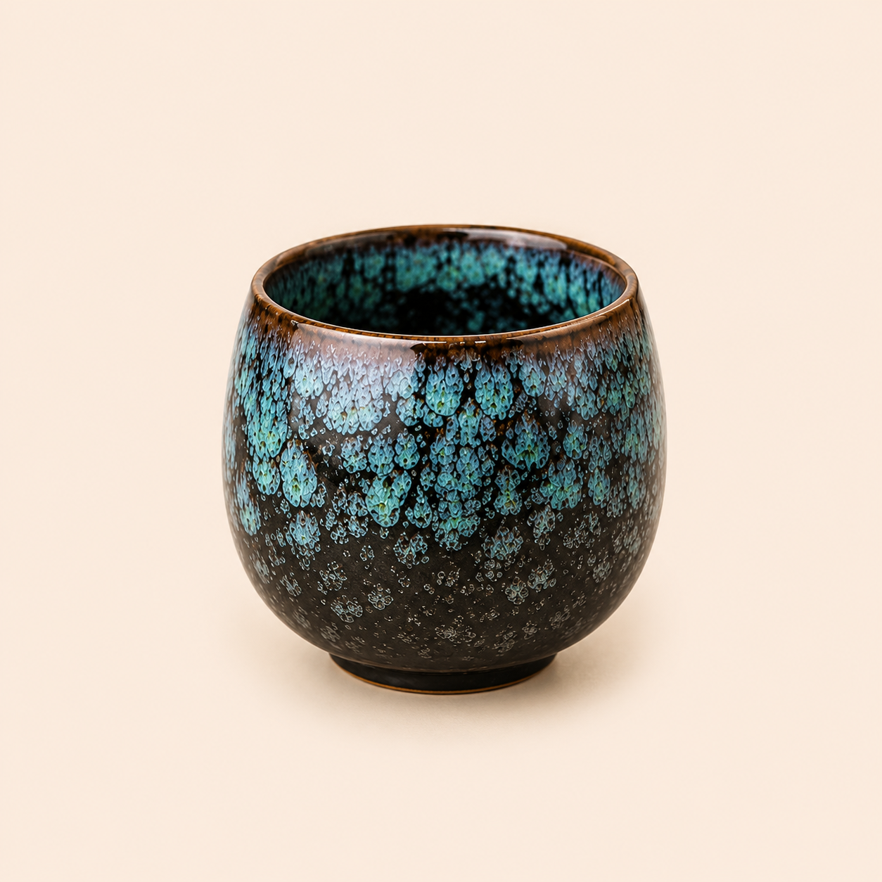 Abbracc Handleless Ceramic Tea Cup Blue