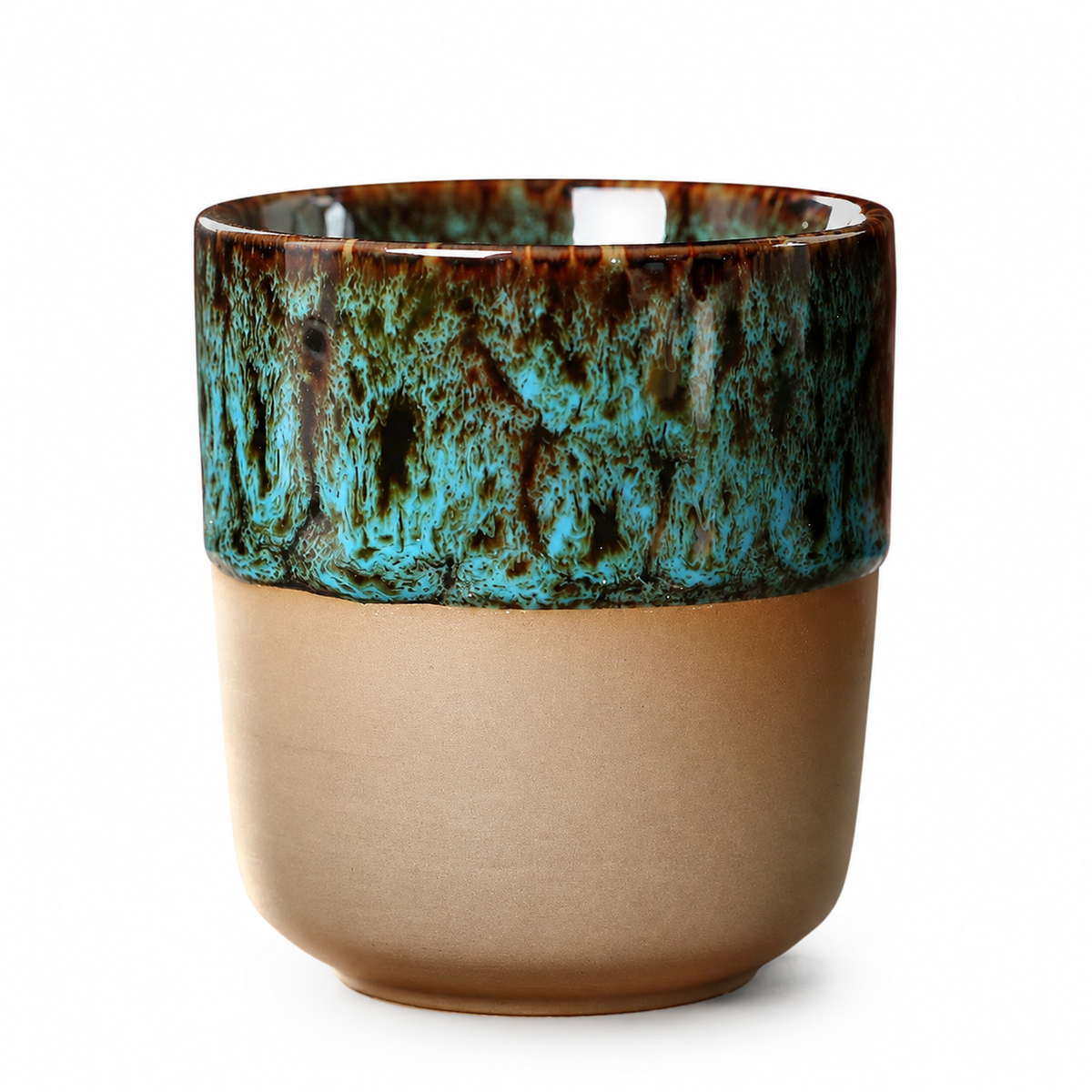 Textured Ceramic Tumbler with Vibrant Glaze