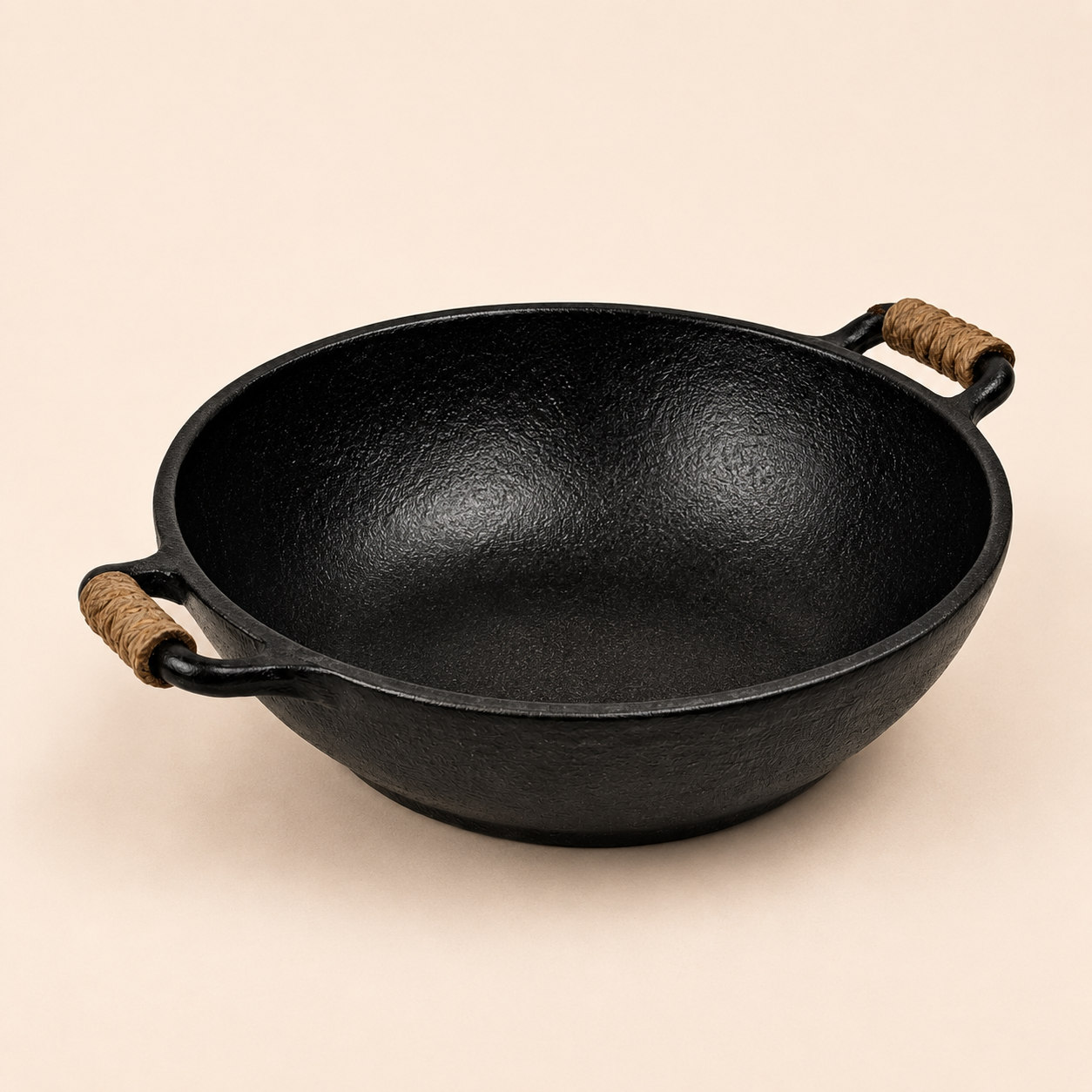 Rustic Deep Ceramic Platter With Rope Handle Black