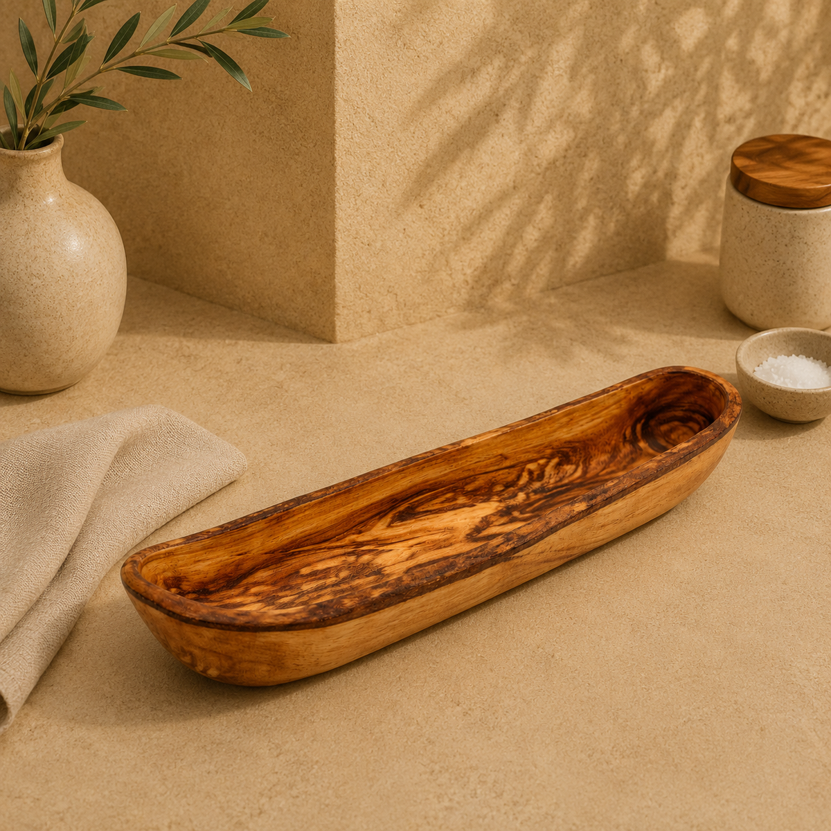 Olive Wood Bread Dish