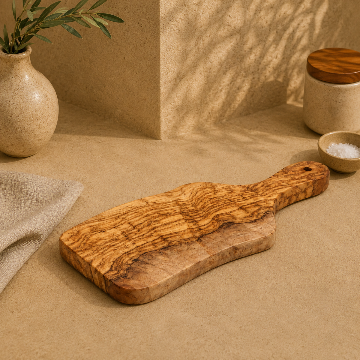 Olive Wood Chopping Board With Handle