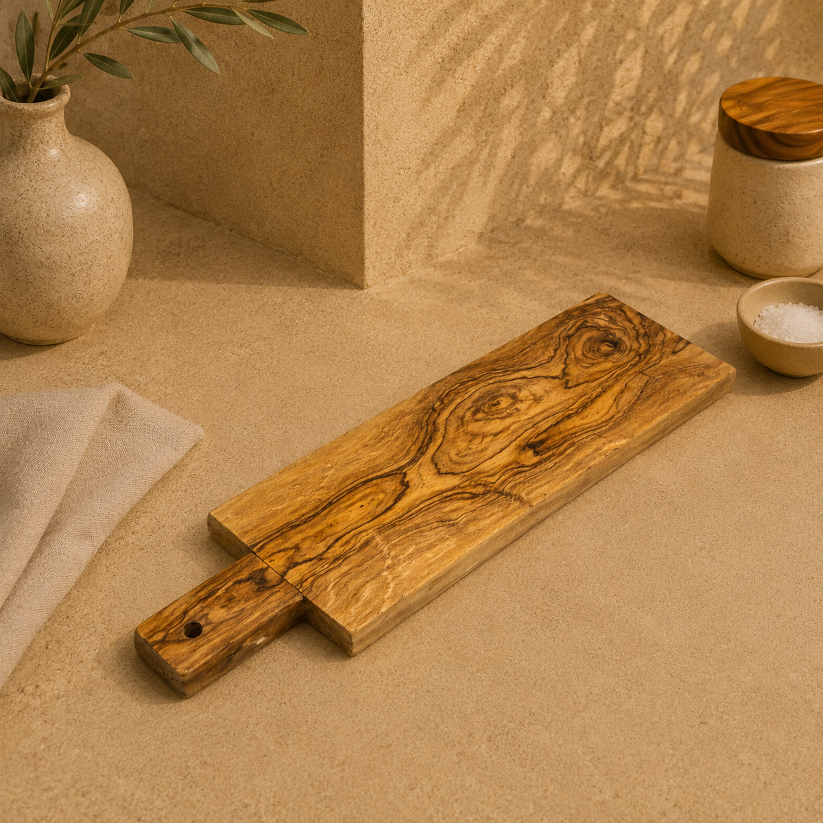 Olive Wood Chopping Board With Handle
