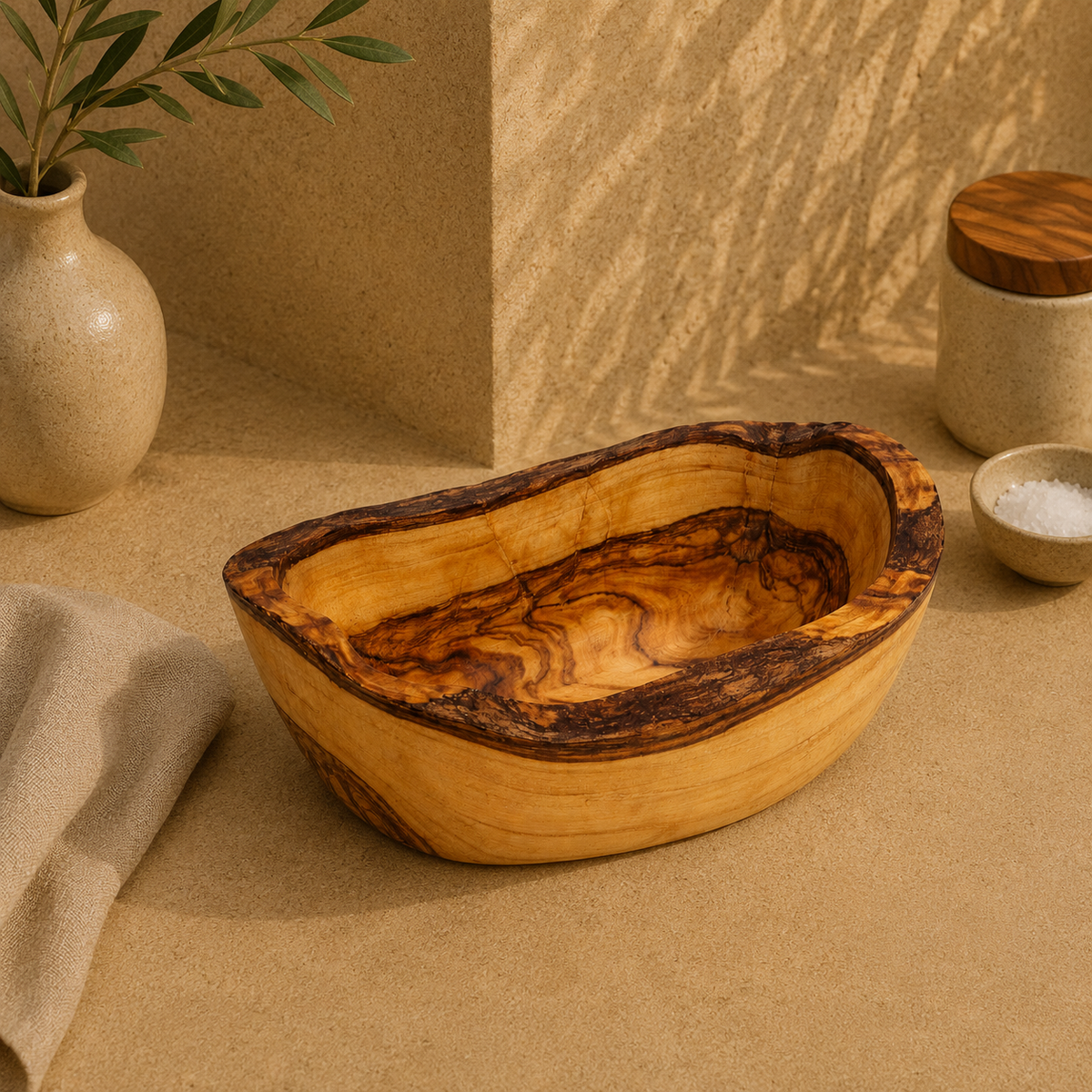 Olive Wood Rustic Dish