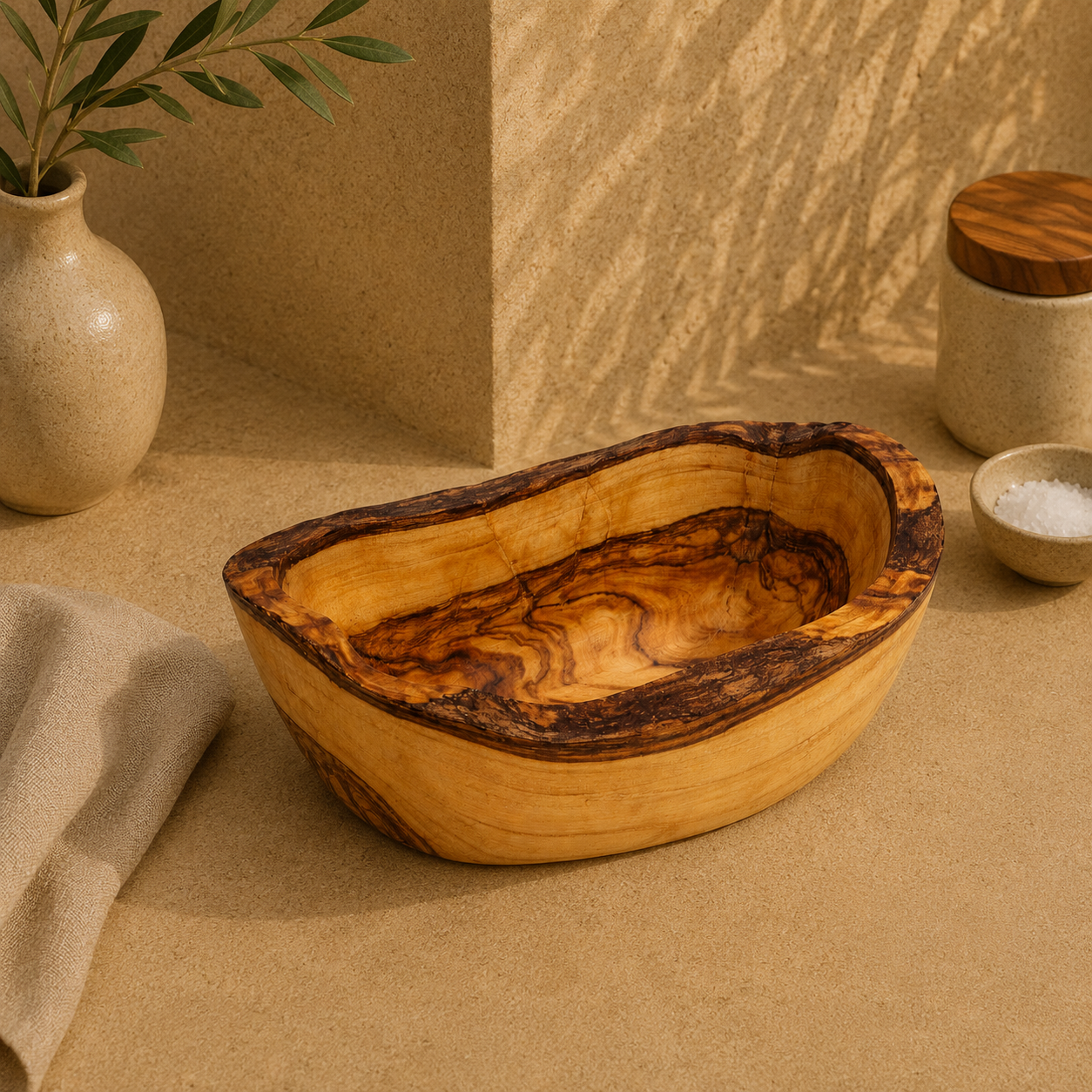 Olive Wood Rustic Dish