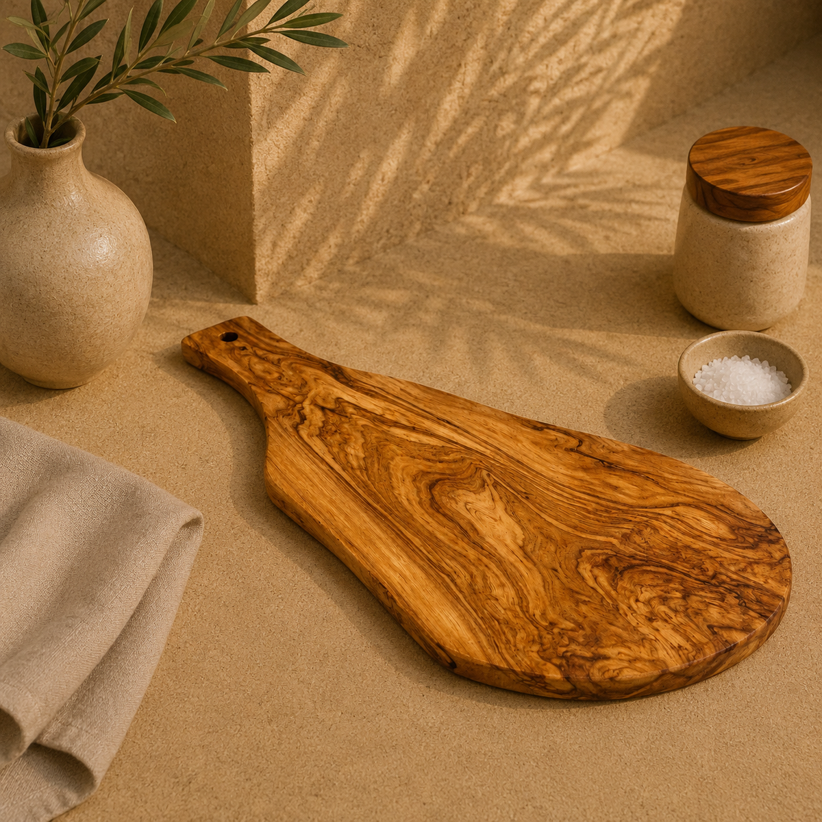 Olive Wood Chopping Board With Handle